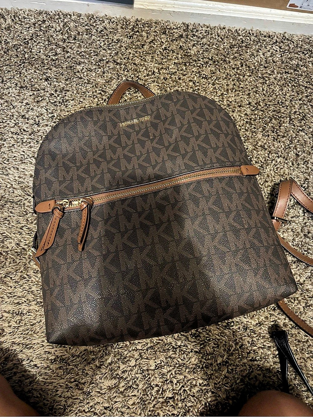 Michael Kors Rhea Medium Signature Logo Backpack Brown